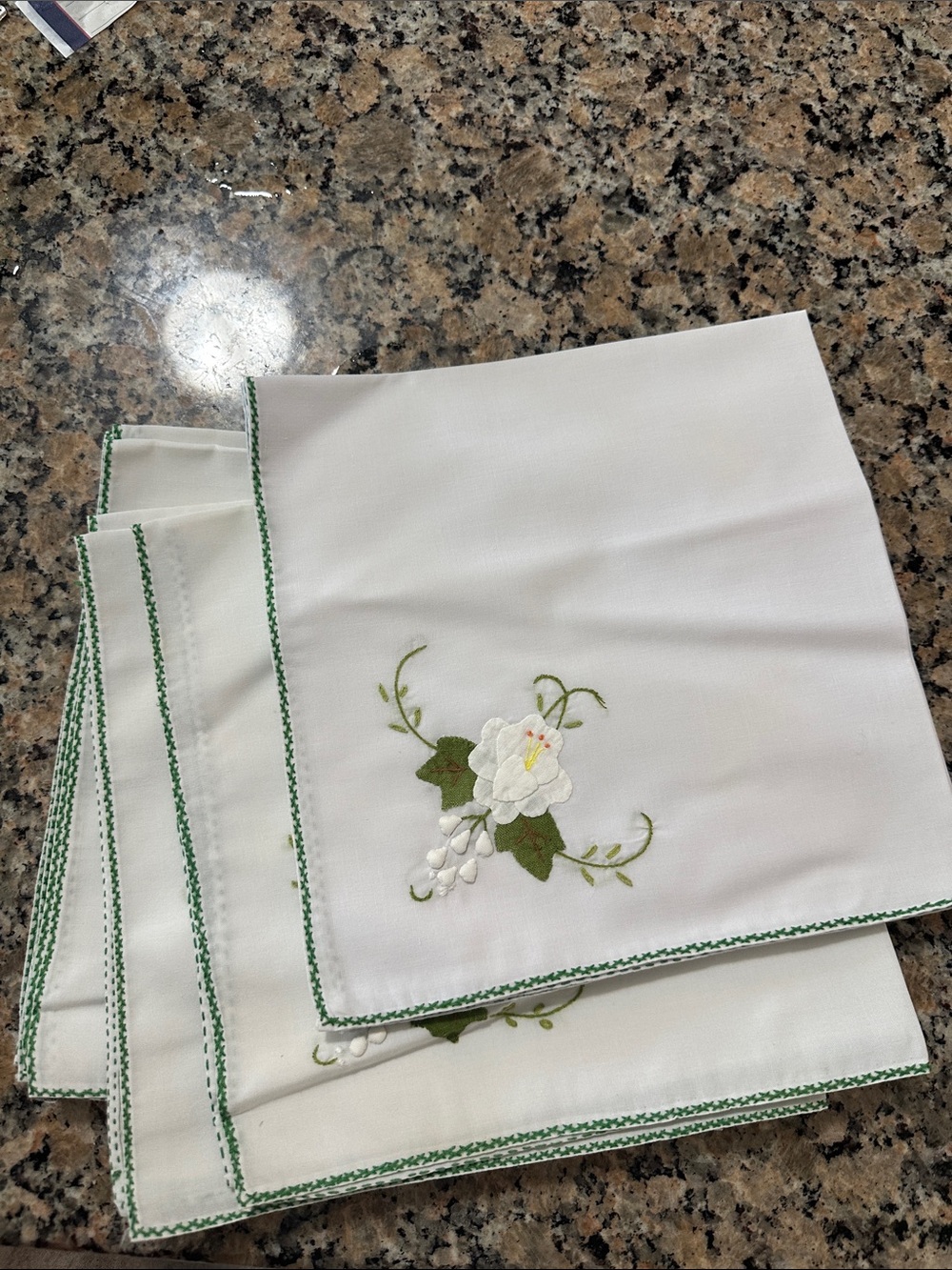 Vintage Embroidered Napkins Set of 6